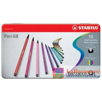 STABILO PEN 68 IN CONF METALLO 10 PZ (Cod. 6810-6)