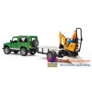 LAND ROVER DEFENDER C/RIM.TRASP. JCB MICRO ESCAVATORE CON FIGURA - 2593