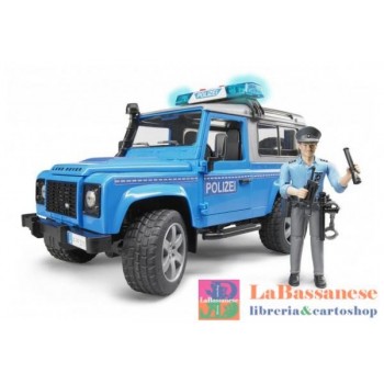 LAND ROVER DEFENDER STATION WAGON POLIZIA (BLU), LUCI E SUONO E POLIZIOTTO - 2597