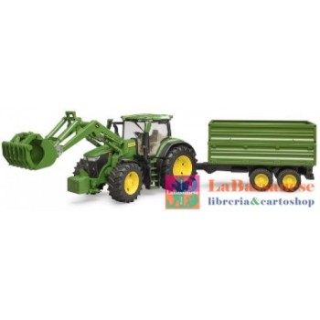 TRATTORE JOHN DEERE 7R 350 CON BENNA E RIMORCHIO - 3155