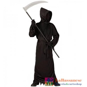 COST.REAPER (TUNICA CON CAPPUCCIO MASCHERA VISO INVISIBILE. CINTURA) (128 CM / 5-7 YEARS) - 07446